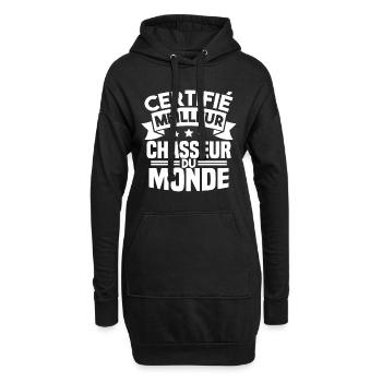 Certifié meilleur chasseur du monde - Sweat-shirt à capuche long Femme - noir - Devant