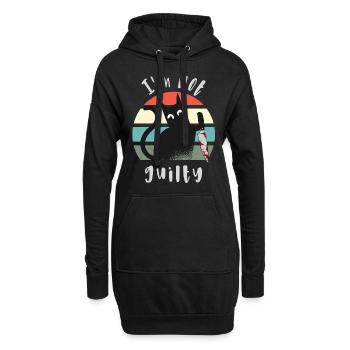 Ich bin unschuldig, Katze mit Messer - Hoodie-Kleid - Schwarz - Vorne