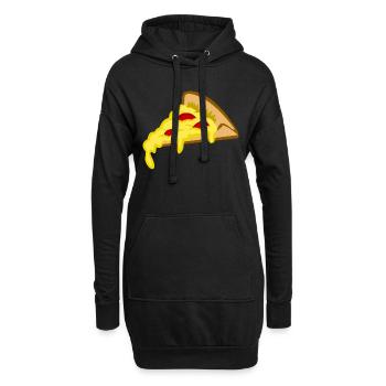 manger de la nourriture pizza pizzeria restaurant62 - Sweat-shirt à capuche long Femme - noir - Devant