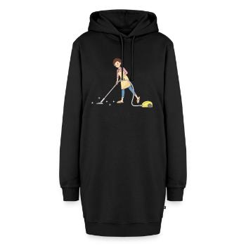 putzen cleaning putzfrau broom wischmop61 - Hoodie-Kleid - Schwarz - Vorne - AI Model Female 172 light (172cm)