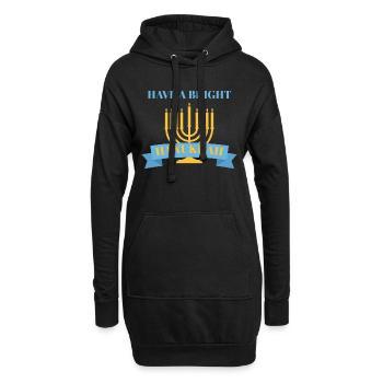 Hanoukka, Hanoukka, fête des lumières, cadeau, chemise - Sweat-shirt à capuche long Femme - noir - Devant