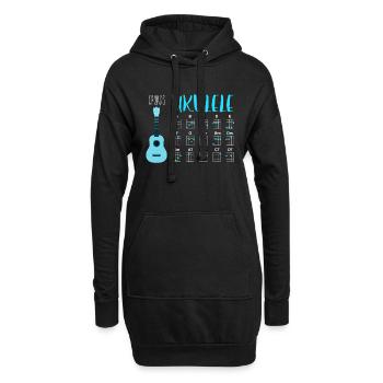 UKULELE CHORDS - Hoodie-Kleid - Schwarz - Vorne