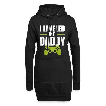 I Leveled Up to Daddy - Hoodie-Kleid - Schwarz - Vorne