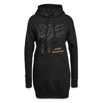 Filigrane de cerf, Joyeux Noël - Sweat-shirt à capuche long Femme - noir - Devant