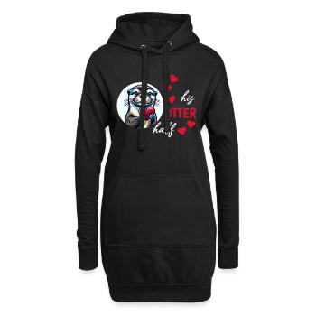 Otter half liebe geschenk - Hoodie-Kleid - Schwarz - Vorne