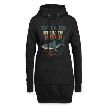 Whale Shark Lover - Hoodie-Kleid - Schwarz - Vorne