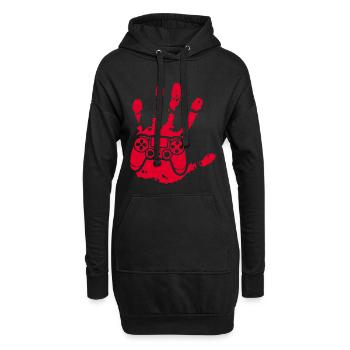 Der Gamer in dir (rot) - Hoodie-Kleid - Schwarz - Vorne