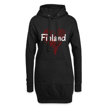 J’adore la Finlande, la fierté finlandaise - Sweat-shirt à capuche long Femme - noir - Devant