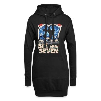 67 Six Seven 6-7 Père Noël mème italien DJ - Sweat-shirt à capuche long Femme - noir - Devant