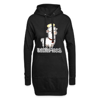 Unschulds-Lamm äh Lama Flachwitz - Hoodie-Kleid - Schwarz - Vorne