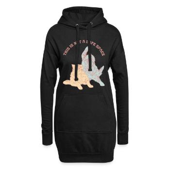 CE N’EST PAS UN ESPACE SÛR - Sweat-shirt à capuche long Femme - noir - Devant