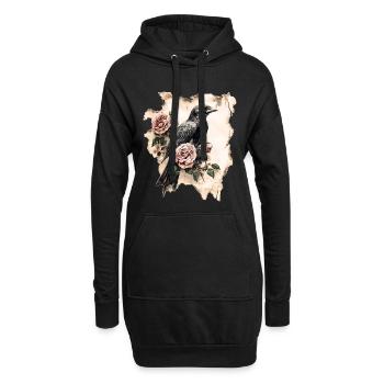 Rabe - Hoodie-Kleid - Schwarz - Vorne