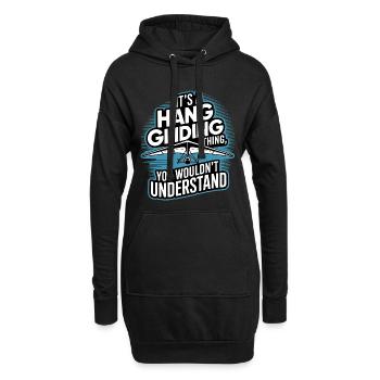 Drachenflieger Hängegleiter Luftsport Enthusiasten - Hoodie-Kleid - Schwarz - Vorne