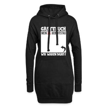 Gästebuch 24. Geburtstag - Hoodie-Kleid - Schwarz - Vorne