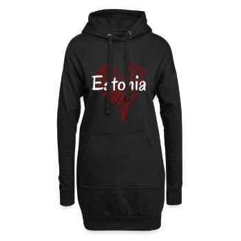 Ich liebe Estland, Herz Estland - Hoodie-Kleid - Schwarz - Vorne