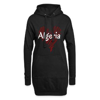 J’aime l’Algérie, c’est le cœur de l’Algérie - Sweat-shirt à capuche long Femme - noir - Devant