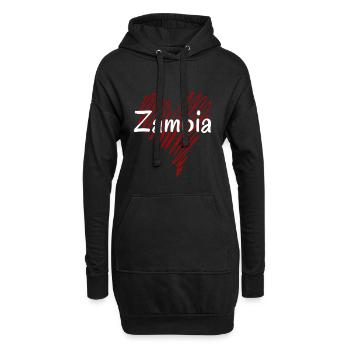 Ich liebe Sambia, Herz Sambia - Hoodie-Kleid - Schwarz - Vorne