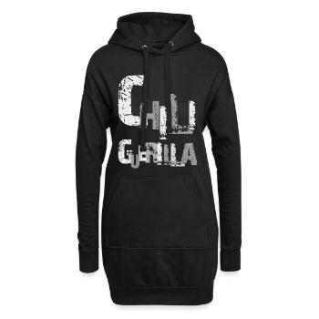 Chili Grunge Typography, Chiliguerilla - Hoodie-Kleid - Schwarz - Vorne
