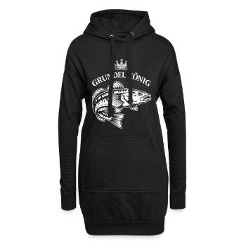 Grundel König Fischgrafik - Hoodie-Kleid - Schwarz - Vorne