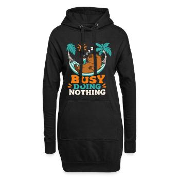 Busy Doing Nothing Capybara - Hoodie-Kleid - Schwarz - Vorne