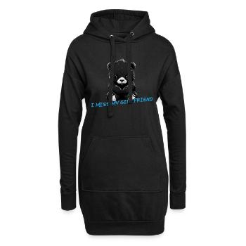 i Miss My Girlfriend sweet Teddybär Love you - Hoodie-Kleid - Schwarz - Vorne