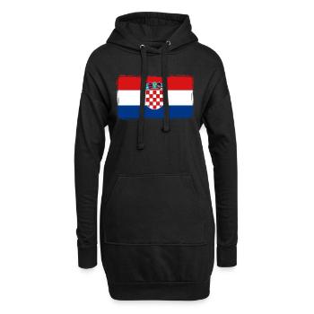 Kroatien Flagge Used Look Adria Zagreb Kroatisch - Hoodie-Kleid - Schwarz - Vorne