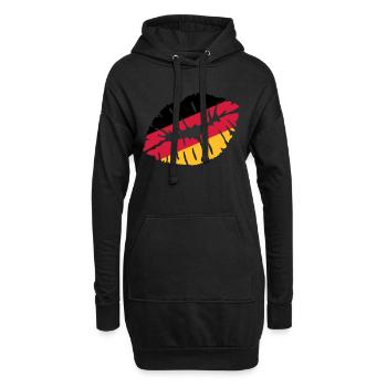 Allemagne - Sweat-shirt à capuche long Femme - noir - Devant