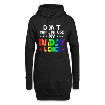 Papa Voix Gay Pride Lgbt Drôle Arc-en-ciel - Sweat-shirt à capuche long Femme - noir - Devant