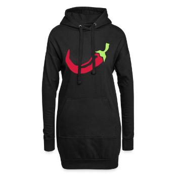 Chili Chilischote Paprika Geschenkidee - Hoodie-Kleid - Schwarz - Vorne