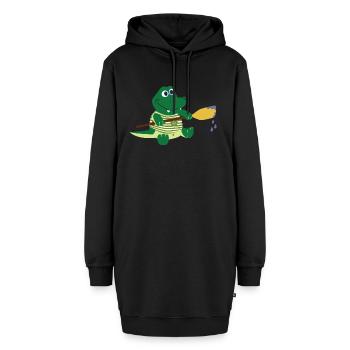Voile de bateau pagaie bateau à rames segelboot19 - Sweat-shirt à capuche long Femme - noir - Devant