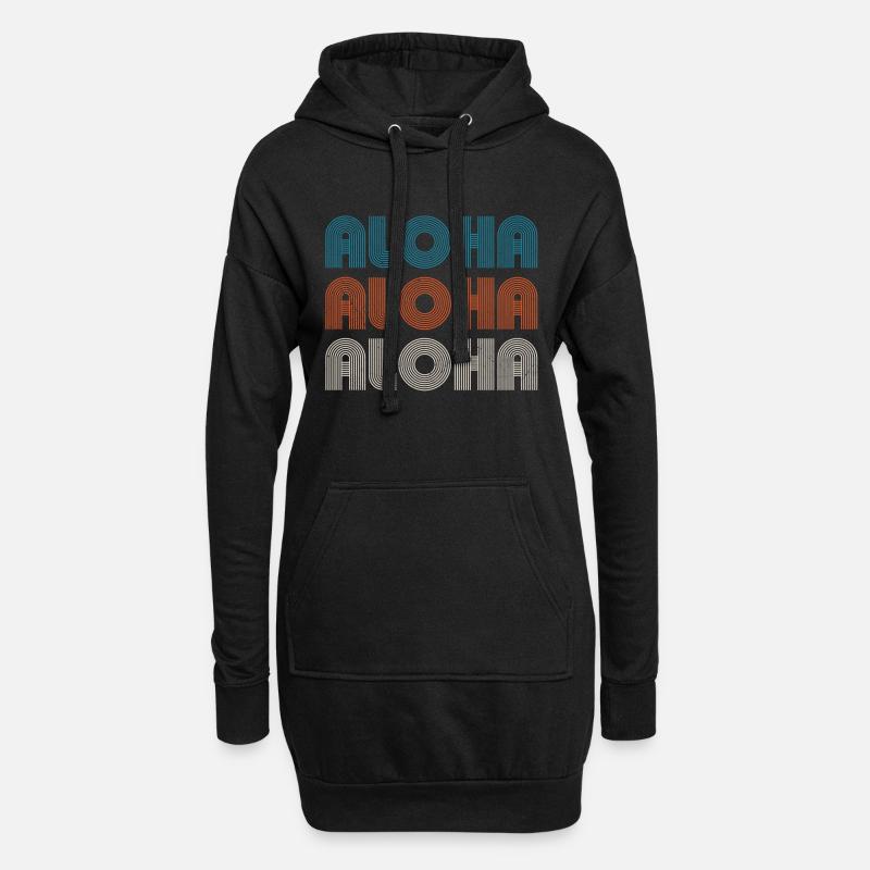 Aloha Aloha Aloha - Hoodie-Kleid - Schwarz