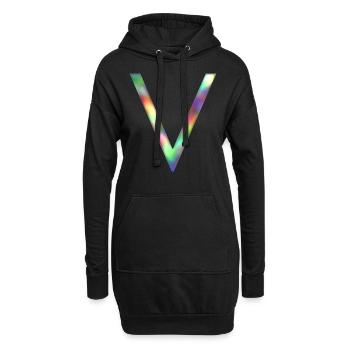 V - Buchstabe INITIALE - Hoodie-Kleid - Schwarz - Vorne