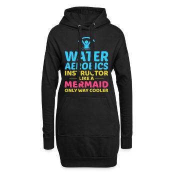 Wassergymnastik Instruktor Meerjungfrau Aquatische Fitness - Hoodie-Kleid - Schwarz - Vorne