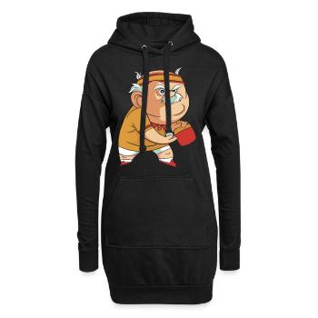 Tennis de Table Grand-père Pingpong Outfit Grand-père - Sweat-shirt à capuche long Femme - noir - Devant