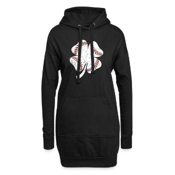 Baseball St Patricks Day, Leaf Clover, Kleeblatt - Hoodie-Kleid - Schwarz - Vorne