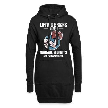 Humour de levage de briques : au-delà des briques de poids ordinaires - Sweat-shirt à capuche long Femme - noir - Devant