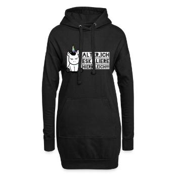 Einhorn - ...Ich eskaliere hier gleich - Hoodie-Kleid - Schwarz - Vorne
