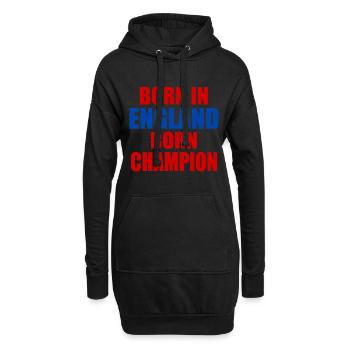 born in england born champion - angleterre - Sweat-shirt à capuche long Femme - noir - Devant