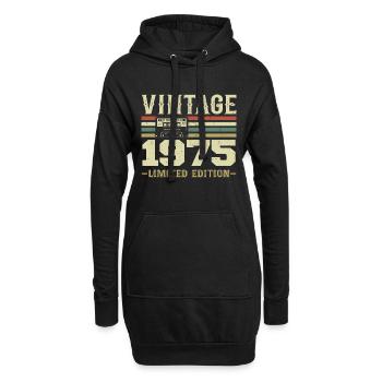 Jahrgang 1975 Retro 1975 Geburtstagsgeschenk - Hoodie-Kleid - Schwarz - Vorne