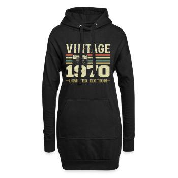 Vintage, 1970er Jahre, Retro, 1970er Jahre, Geburtstagsgeschenk - Hoodie-Kleid - Schwarz - Vorne