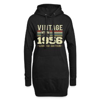 Jahrgang 1956 Retro 1956 Geburtstagsgeschenk - Hoodie-Kleid - Schwarz - Vorne