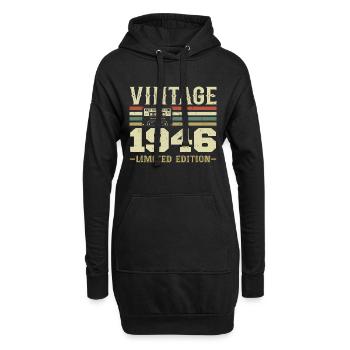 Jahrgang 1946 Retro 1946 Geburtstagsgeschenk - Hoodie-Kleid - Schwarz - Vorne