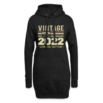 Vintage 2022 Rétro Cadeau D’anniversaire 2022 - Sweat-shirt à capuche long Femme - noir - Devant