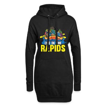 Rafting Wildwasser Kanu Kajak - Hoodie-Kleid - Schwarz - Vorne