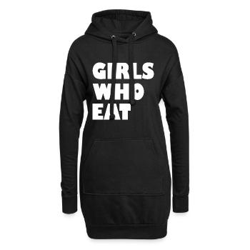 Les filles qui mangent - Sweat-shirt à capuche long Femme - noir - Devant