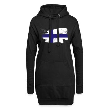 Finnland Flagge Suomi Finnische Fahne Used Look - Hoodie-Kleid - Schwarz - Vorne