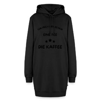 Eine Fee - Die Kaffee - Kaffee nur mit mir! - Hoodie-Kleid - Schwarz - Vorne - AI Model Female 172 light (172cm)