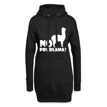 Cool Alpaca No Prob Lama Meme Fun disant poison - Sweat-shirt à capuche long Femme - noir - Devant