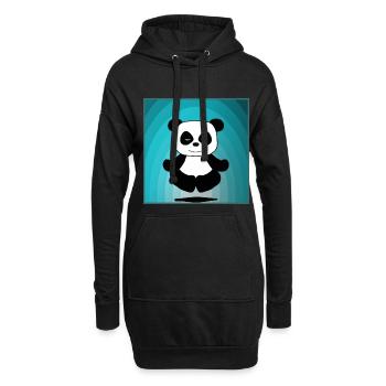 Panda - Sweat-shirt à capuche long Femme - noir - Devant