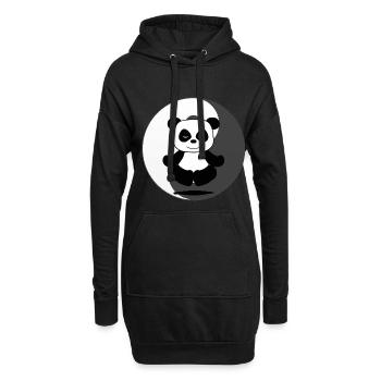 Panda - Sweat-shirt à capuche long Femme - noir - Devant
